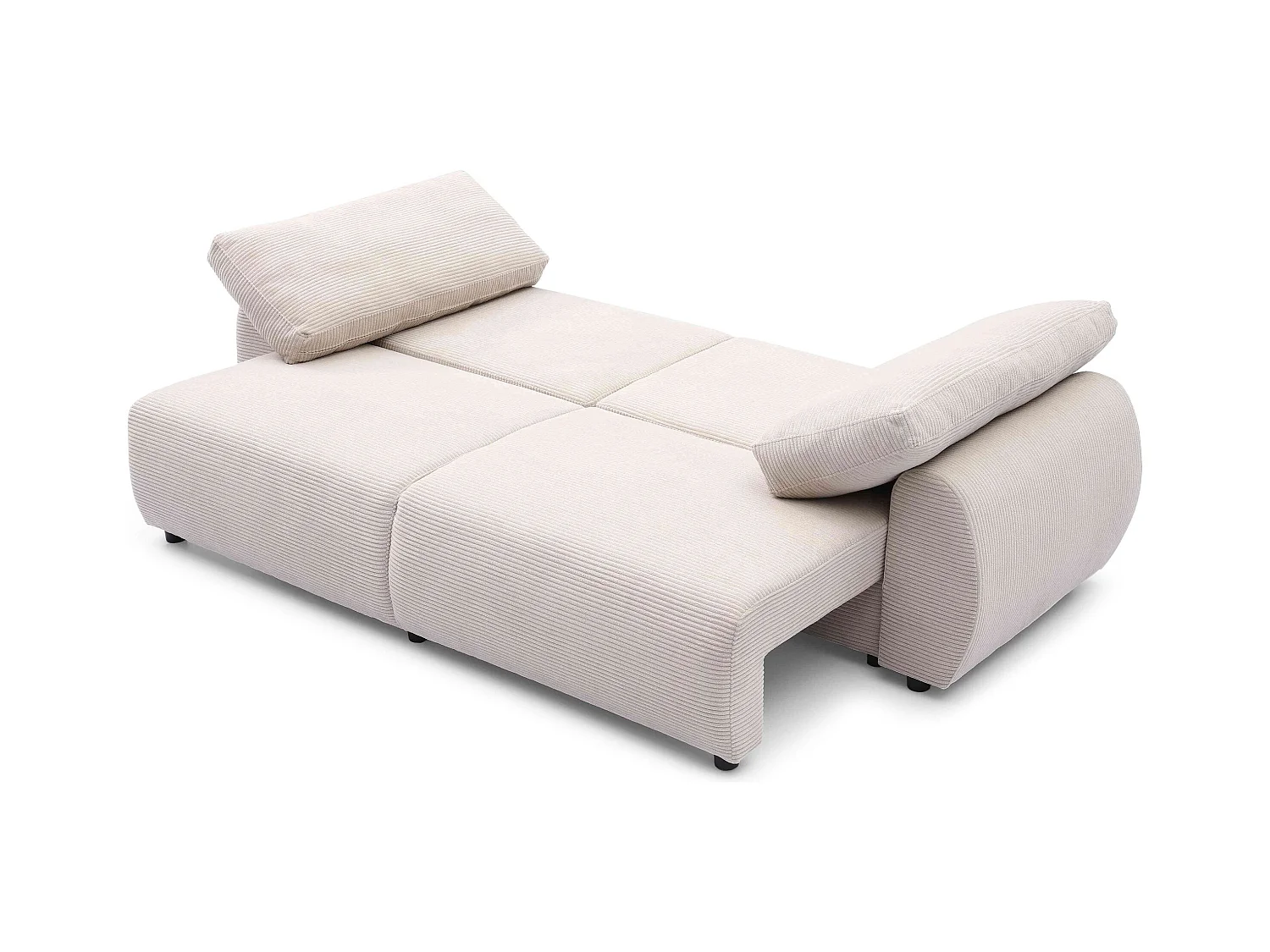 Canapé convertible 3 places Traviata Velours côtelé Beige