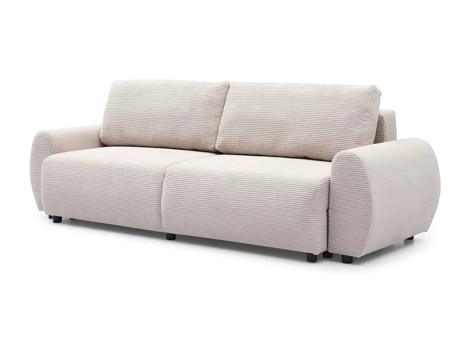 Canapé convertible 3 places Traviata Velours côtelé Beige