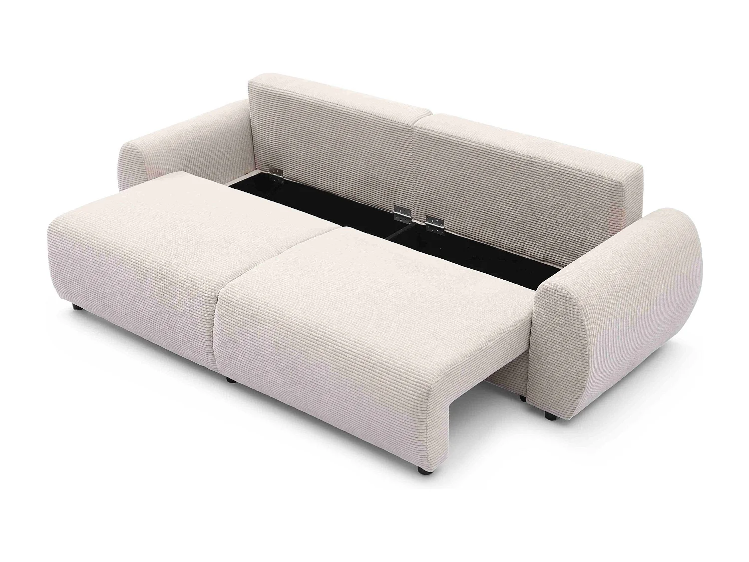 Canapé convertible 3 places Traviata Velours côtelé Beige