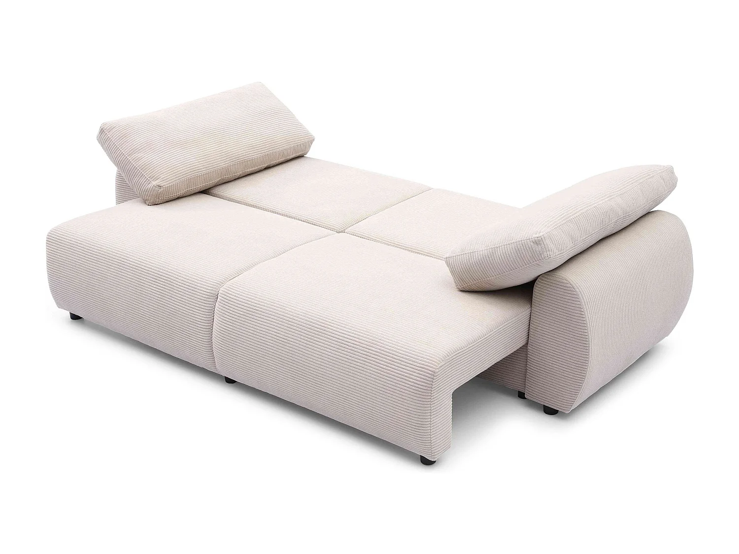 Canapé convertible 3 places Traviata Velours côtelé Beige