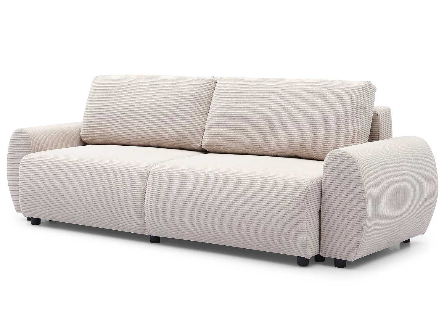 Canapé convertible 3 places Traviata Velours côtelé Beige