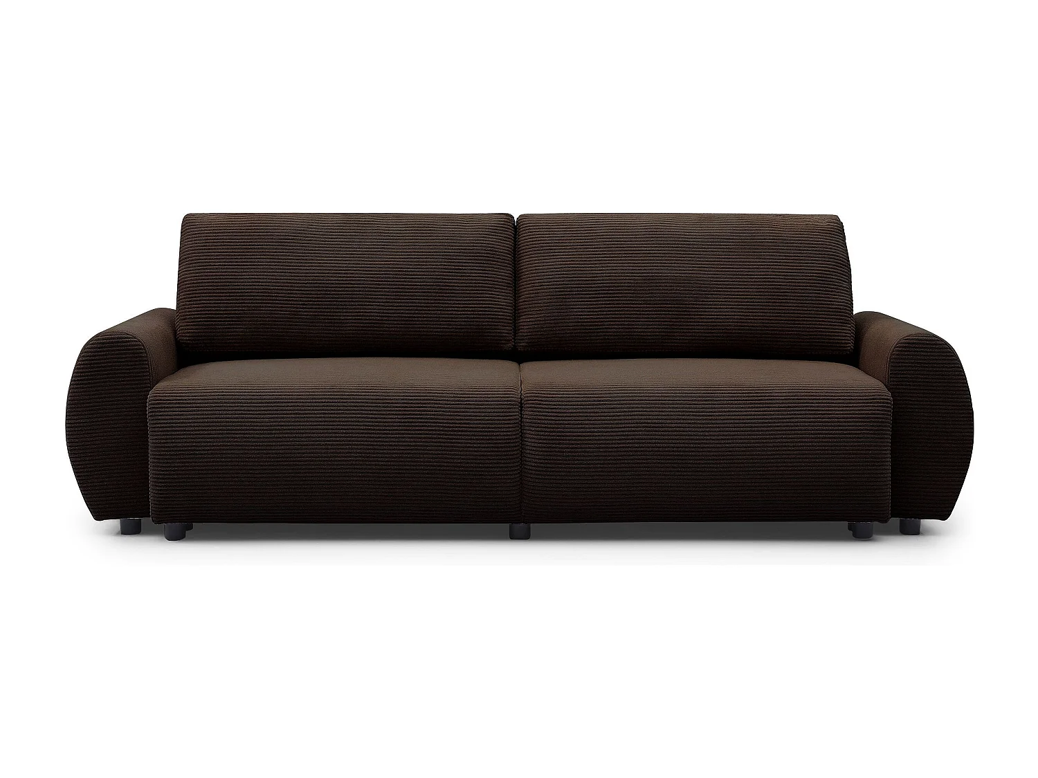 Canapé convertible 3 places Traviata Velours côtelé Marron