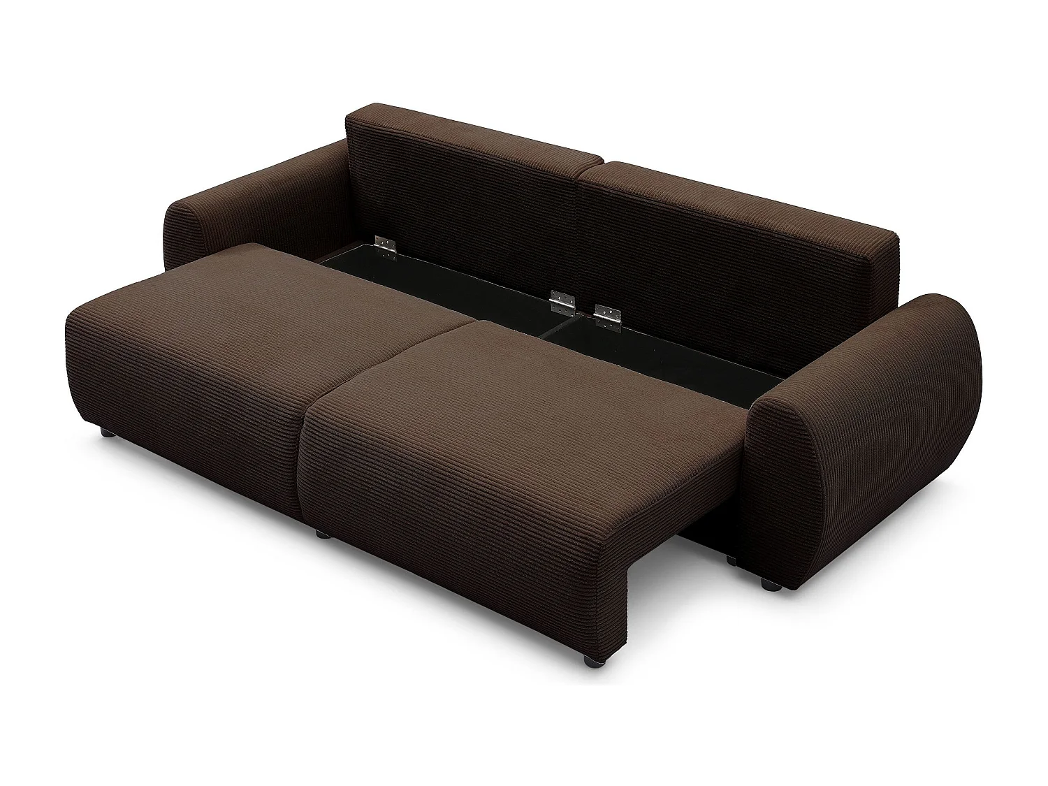 Canapé convertible 3 places Traviata Velours côtelé Marron
