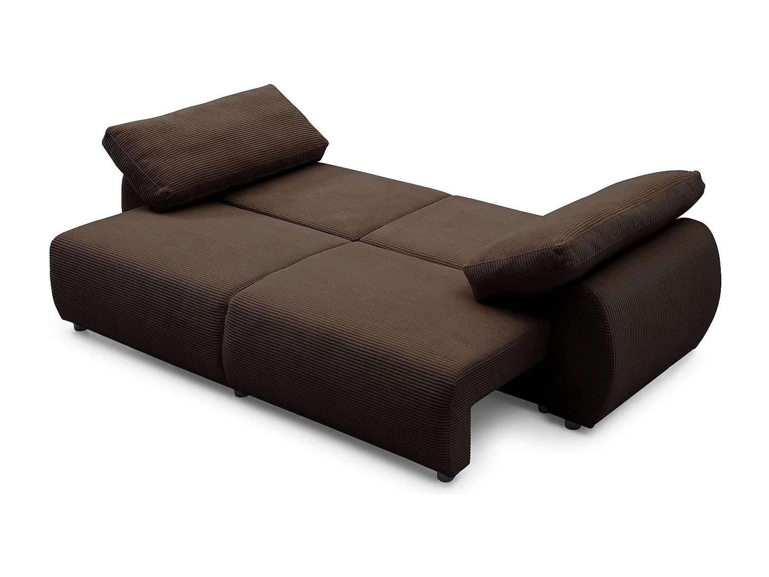 Canapé convertible 3 places Traviata Velours côtelé Marron