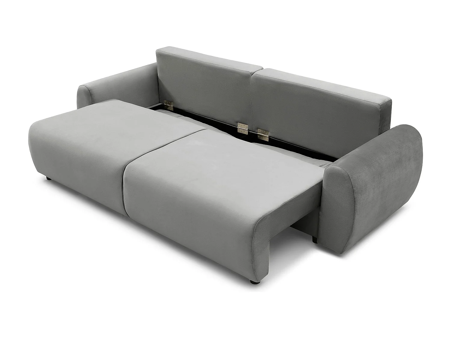 Canapé convertible 3 places Traviata Velours Gris