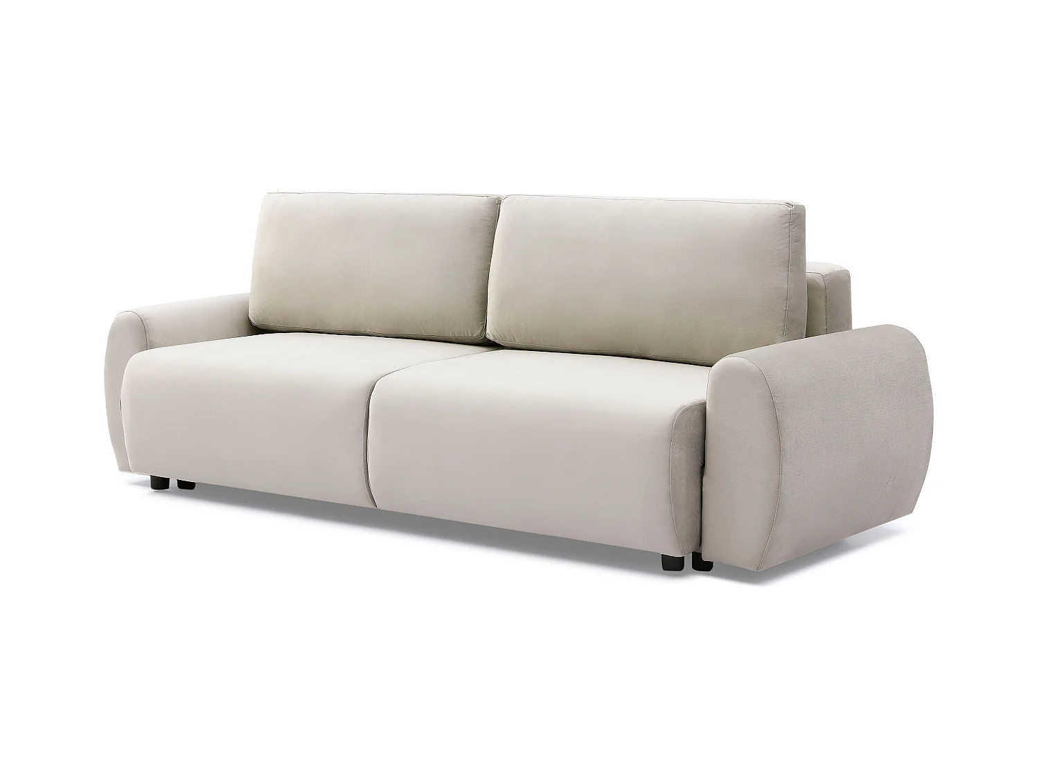 Canapé convertible 3 places Traviata Velours Beige