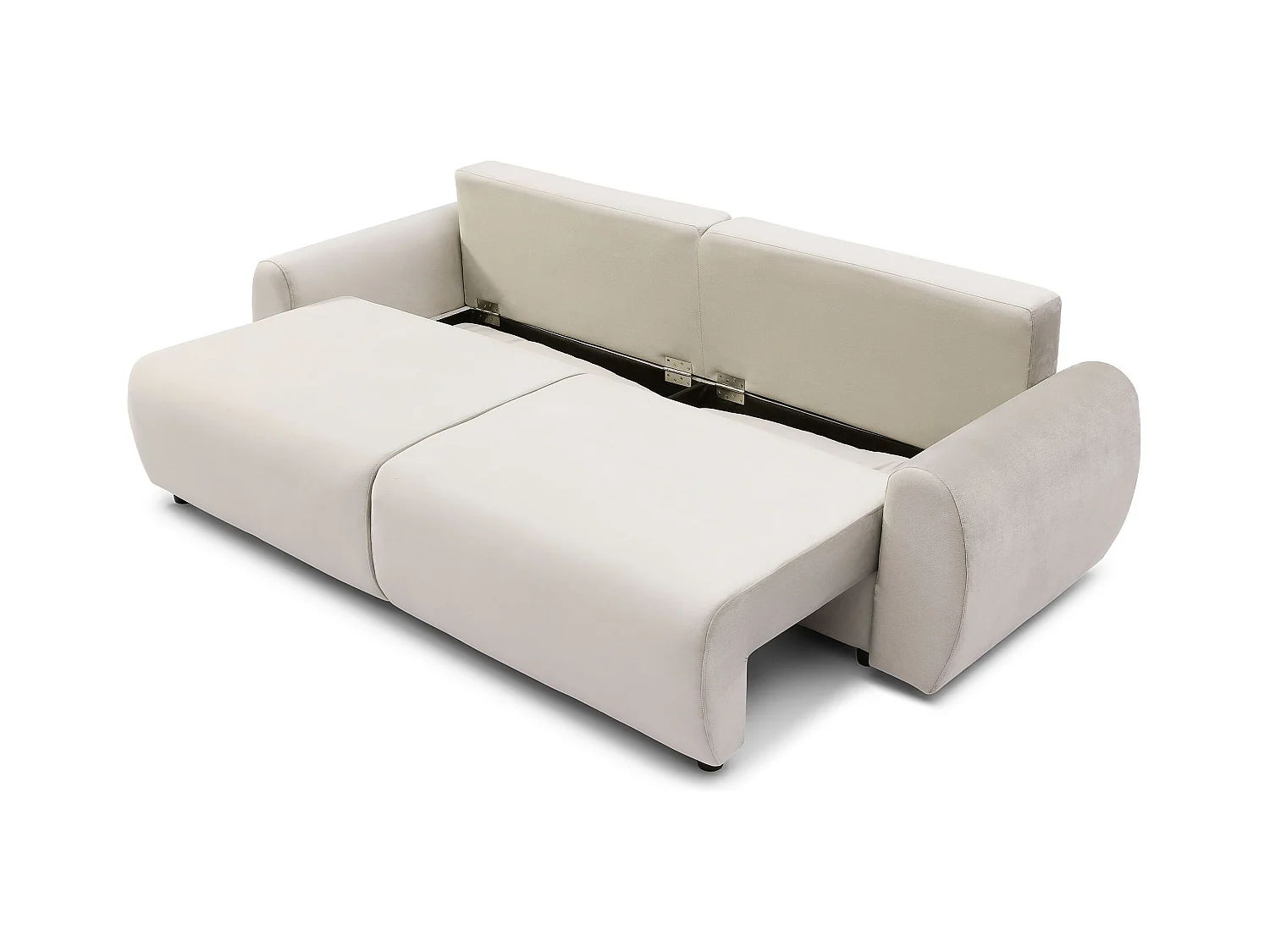 Canapé convertible 3 places Traviata Velours Beige