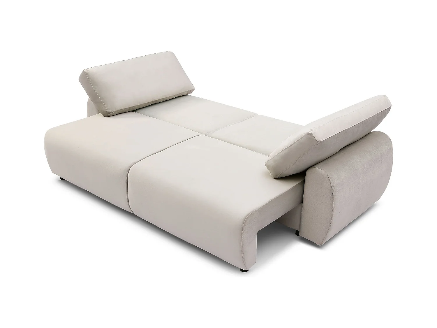 Canapé convertible 3 places Traviata Velours Beige