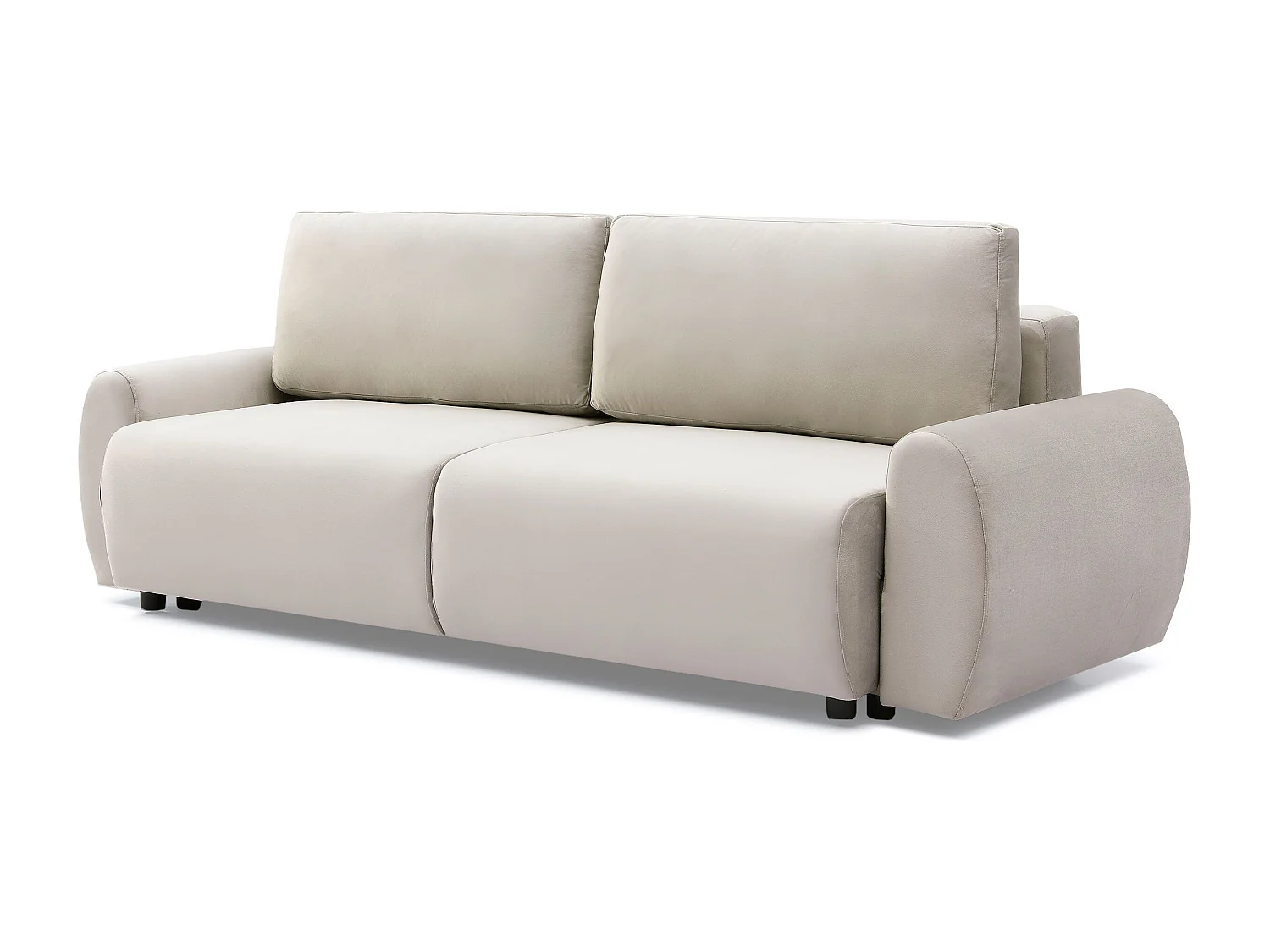 Canapé convertible 3 places Traviata Velours Beige