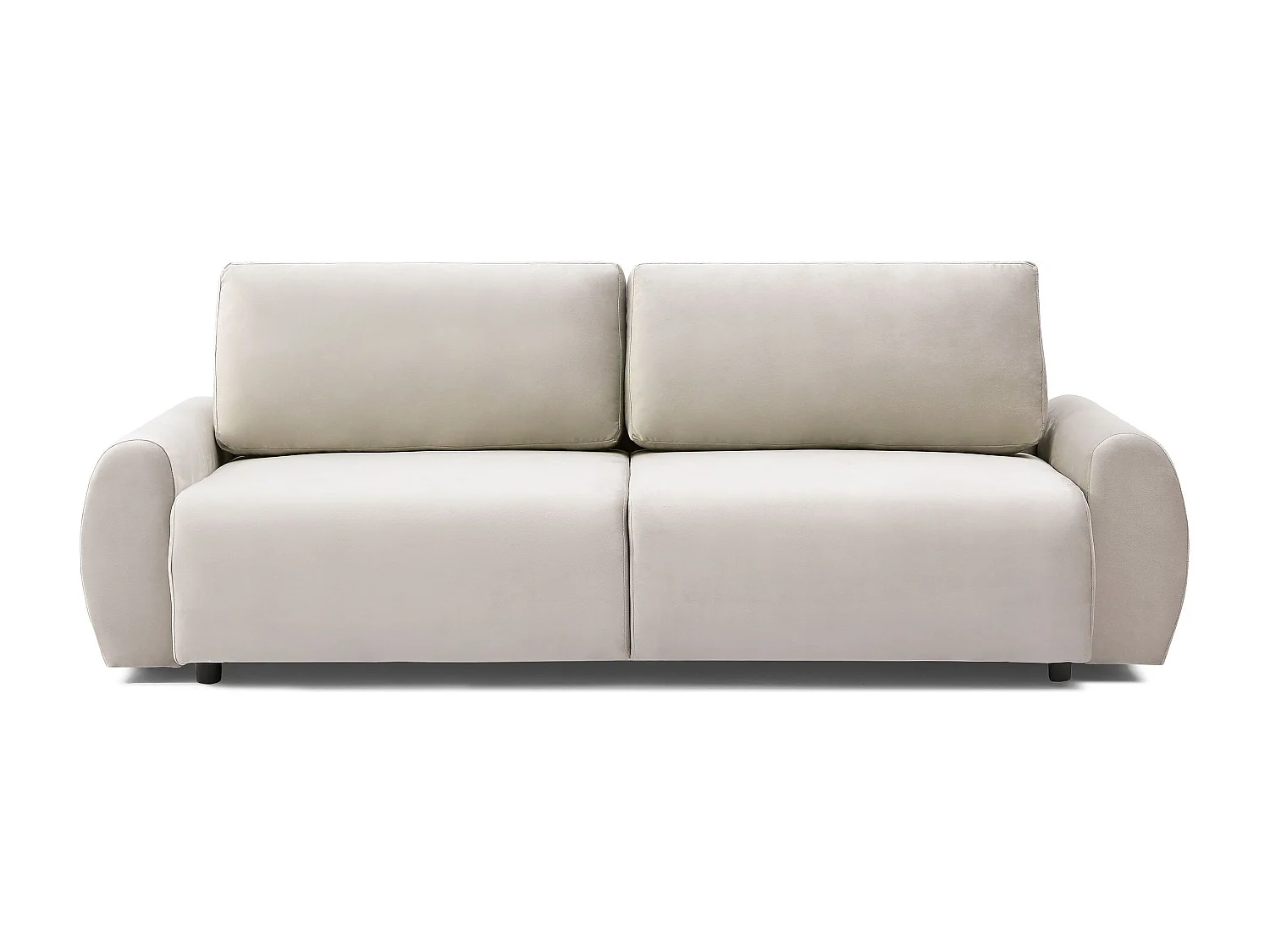 Canapé convertible 3 places Traviata Velours Beige