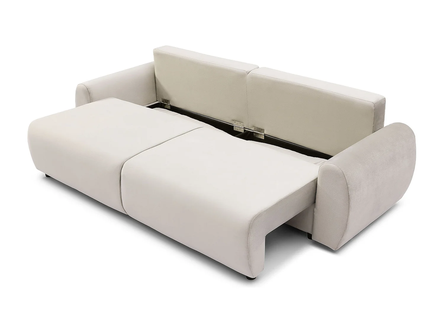 Canapé convertible 3 places Traviata Velours Beige