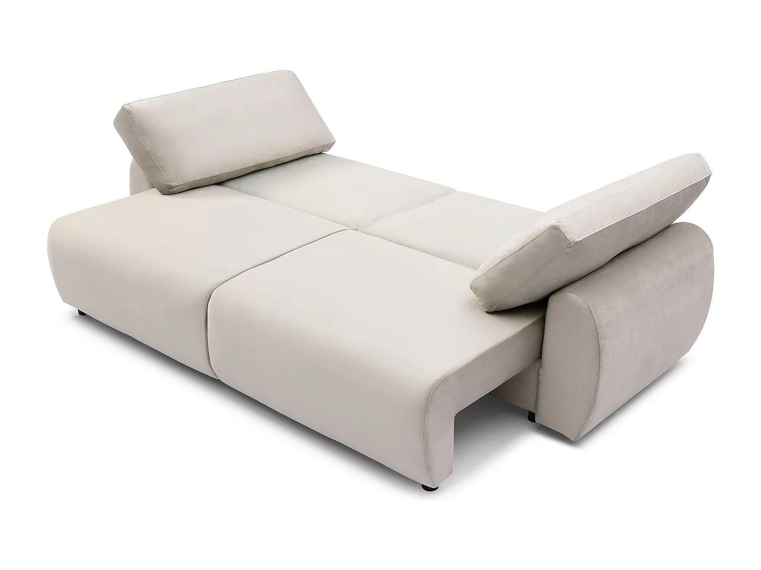 Canapé convertible 3 places Traviata Velours Beige