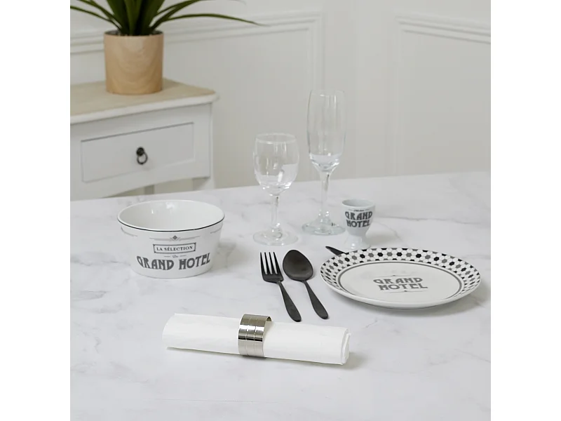 Rond De Serviette Argente X4 Argent