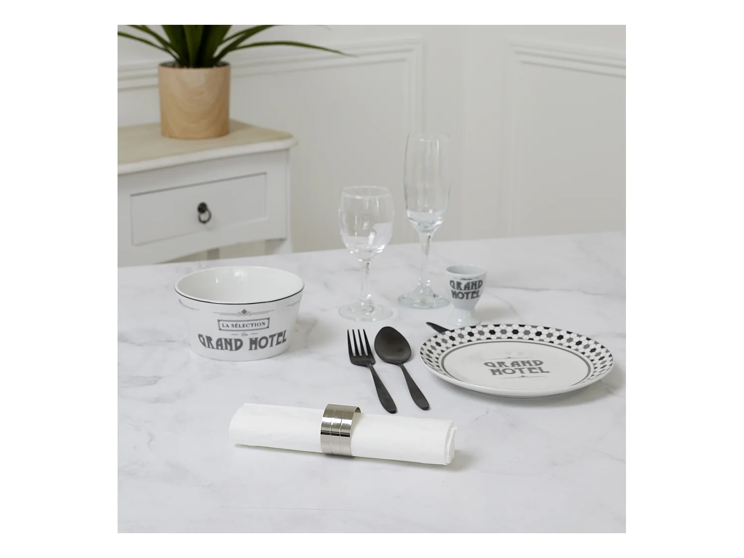 Rond De Serviette Argente X4 Argent