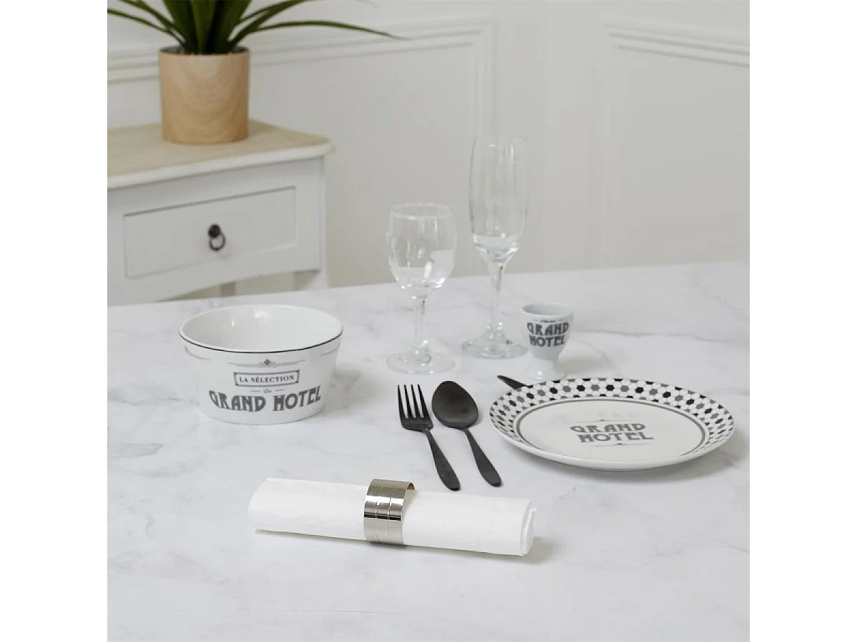 Rond De Serviette Argente X4 Argent