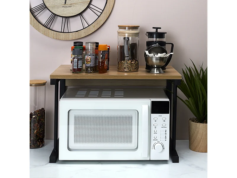 Organisateur Micro-ondes 54x35x36cm Noir, Marron