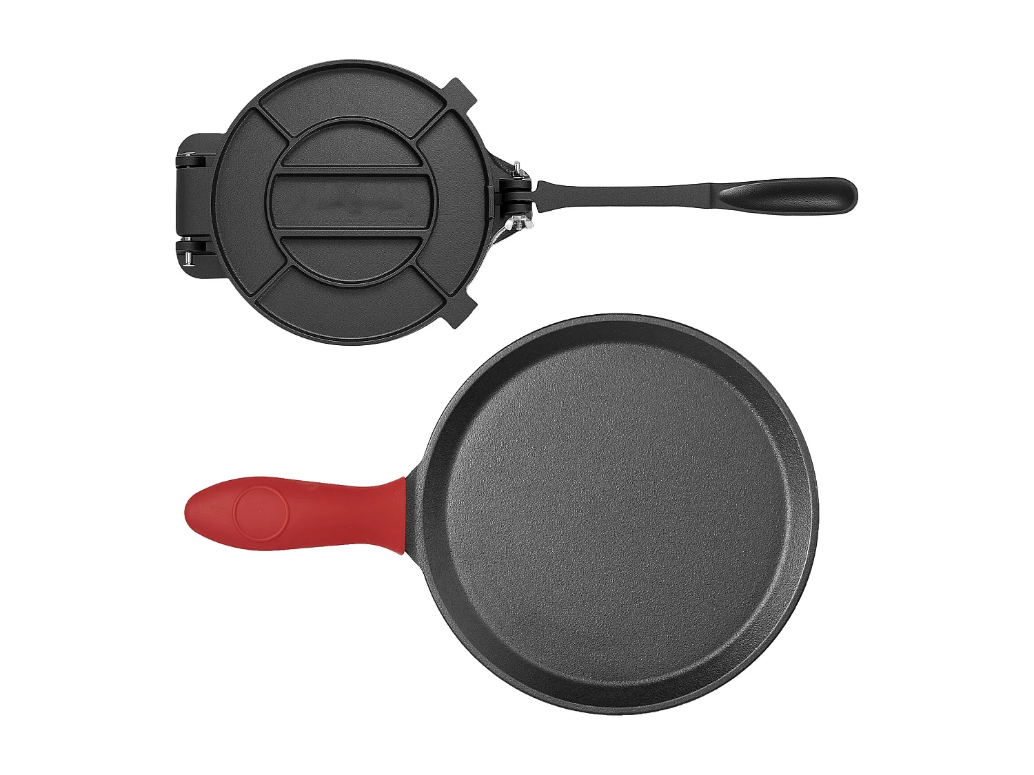 Presse à Tortillas SucceBuy en Fonte Résistant, Appareil à Chapati de 20 cm, avec Poignée et 100 Feuilles de Papiers-Parchemins, pour Tortilladoras