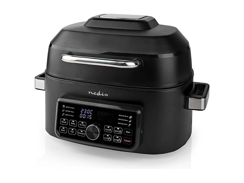 Heteluchtfriteuse Nedis KAAFG600BK 6L 1600W Zwart - Multifunctionele Airfryer-Grill XL