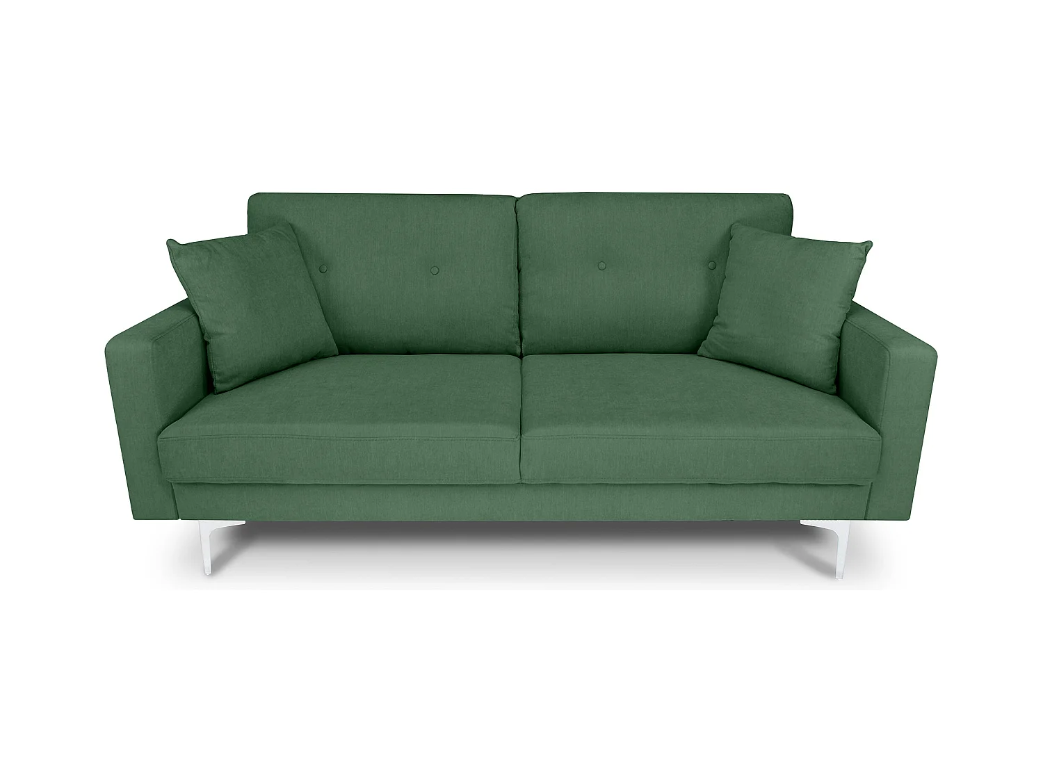 Divano 3 posti in tessuto vellutato verde abete piedi in metallo - Chloe