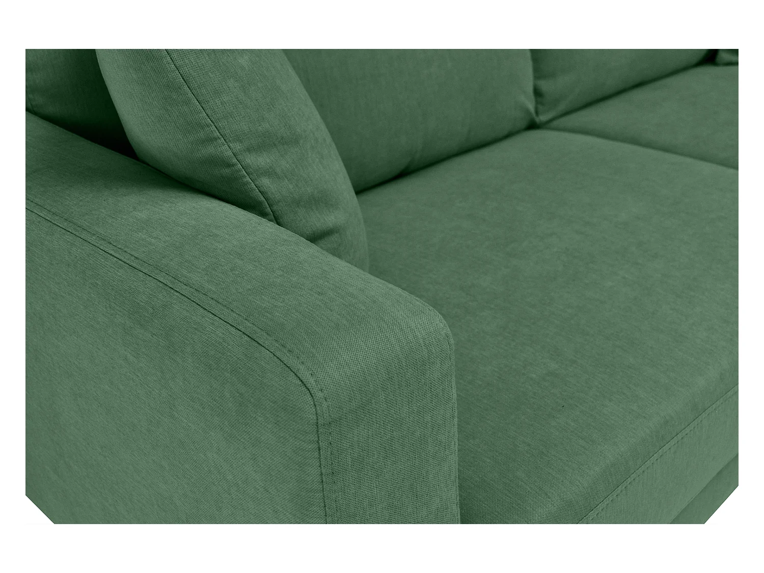 Divano 3 posti in tessuto vellutato verde abete piedi in metallo - Chloe