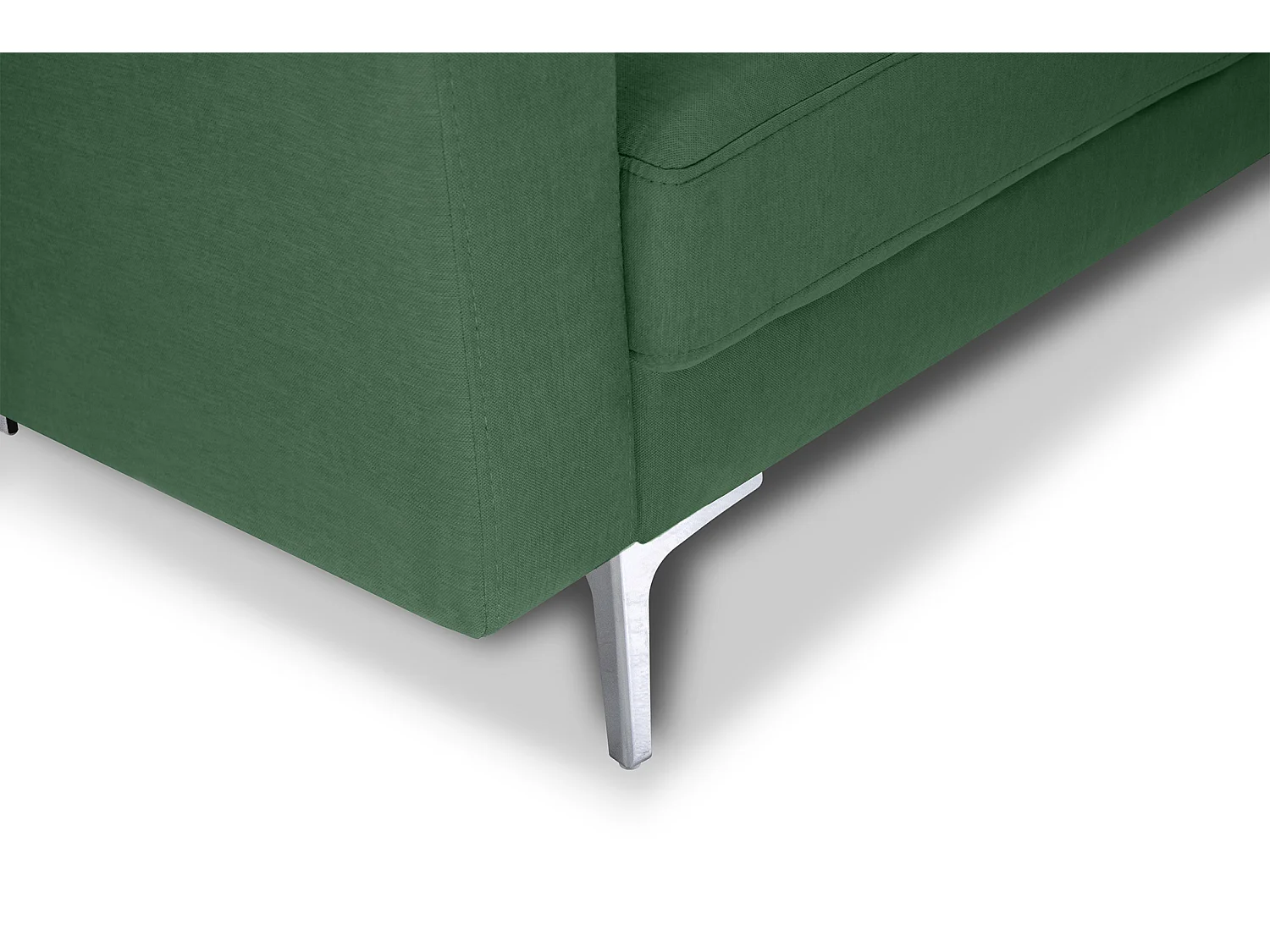 Divano 3 posti in tessuto vellutato verde abete piedi in metallo - Chloe