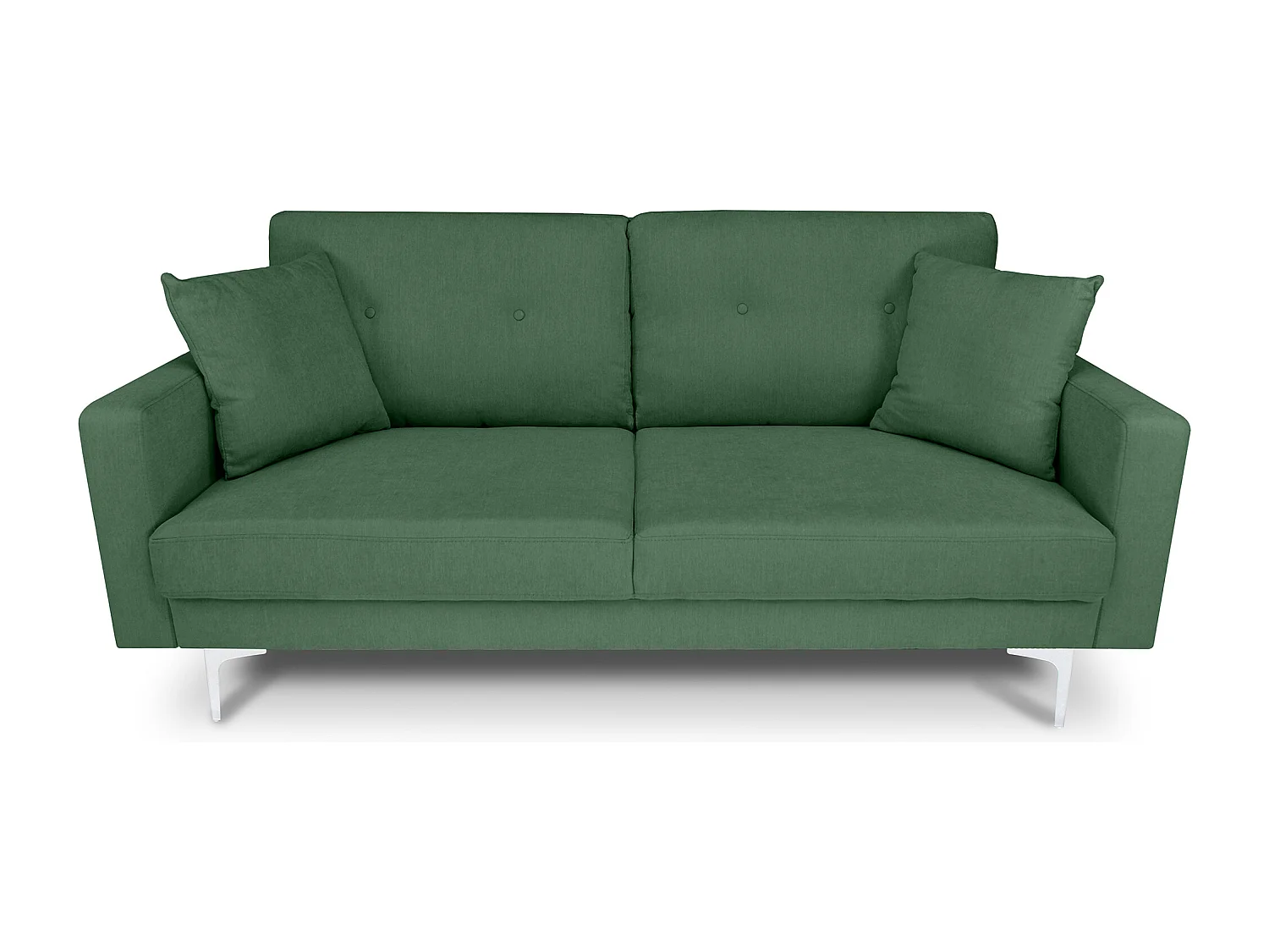 Divano 3 posti in tessuto vellutato verde abete piedi in metallo - Chloe
