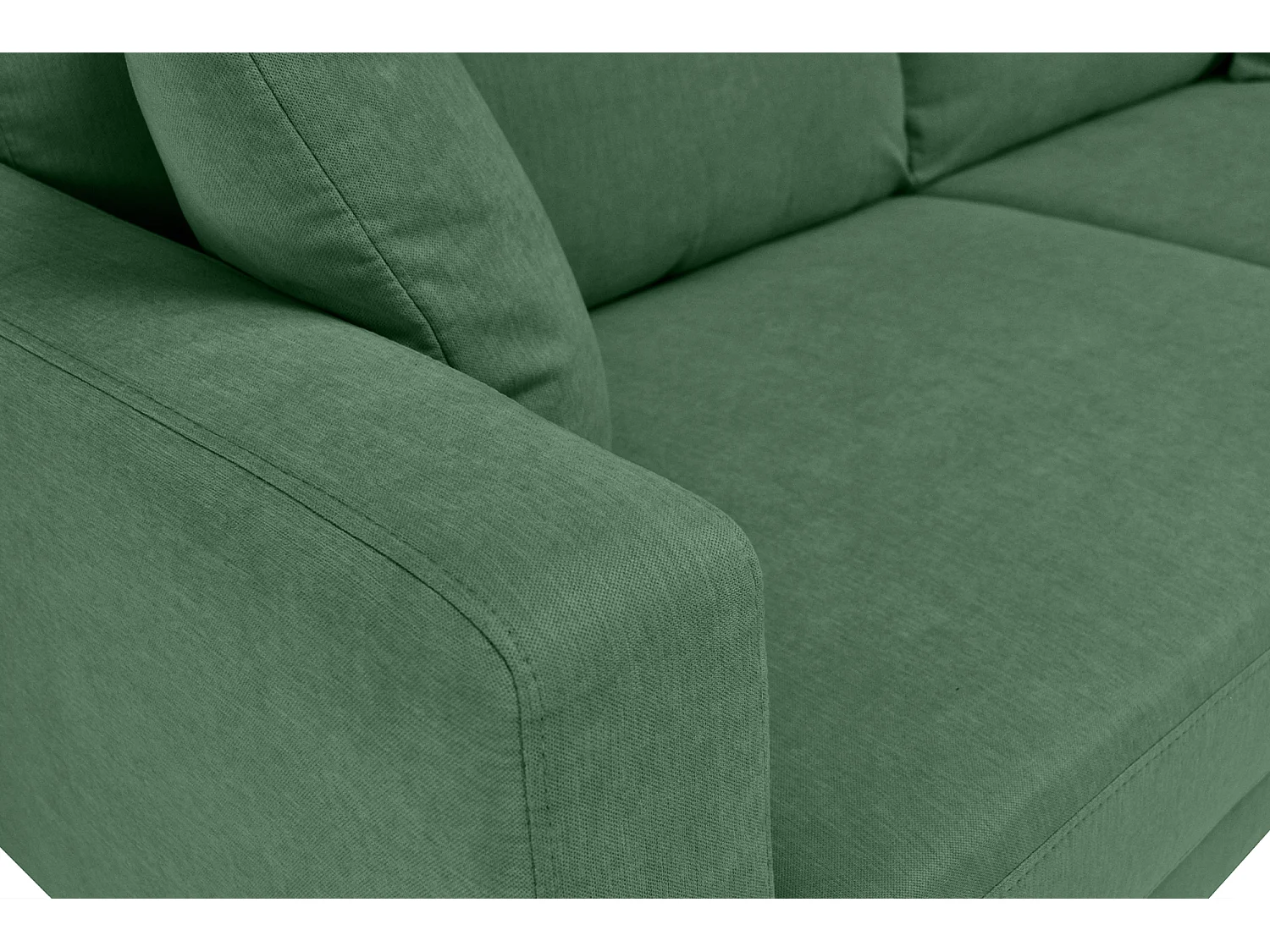 Divano 3 posti in tessuto vellutato verde abete piedi in legno - Chloe