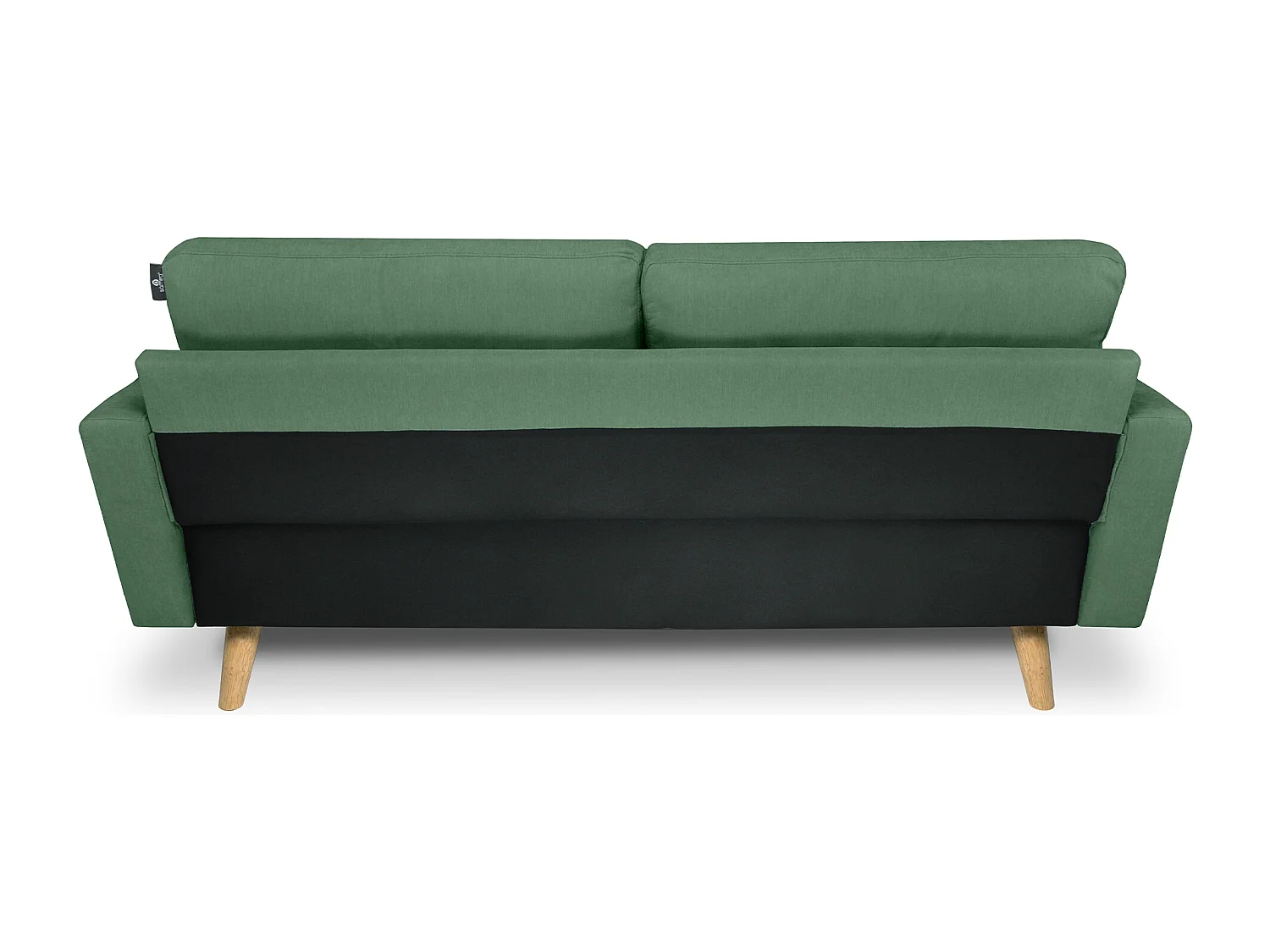 Divano 3 posti in tessuto vellutato verde abete piedi in legno - Chloe