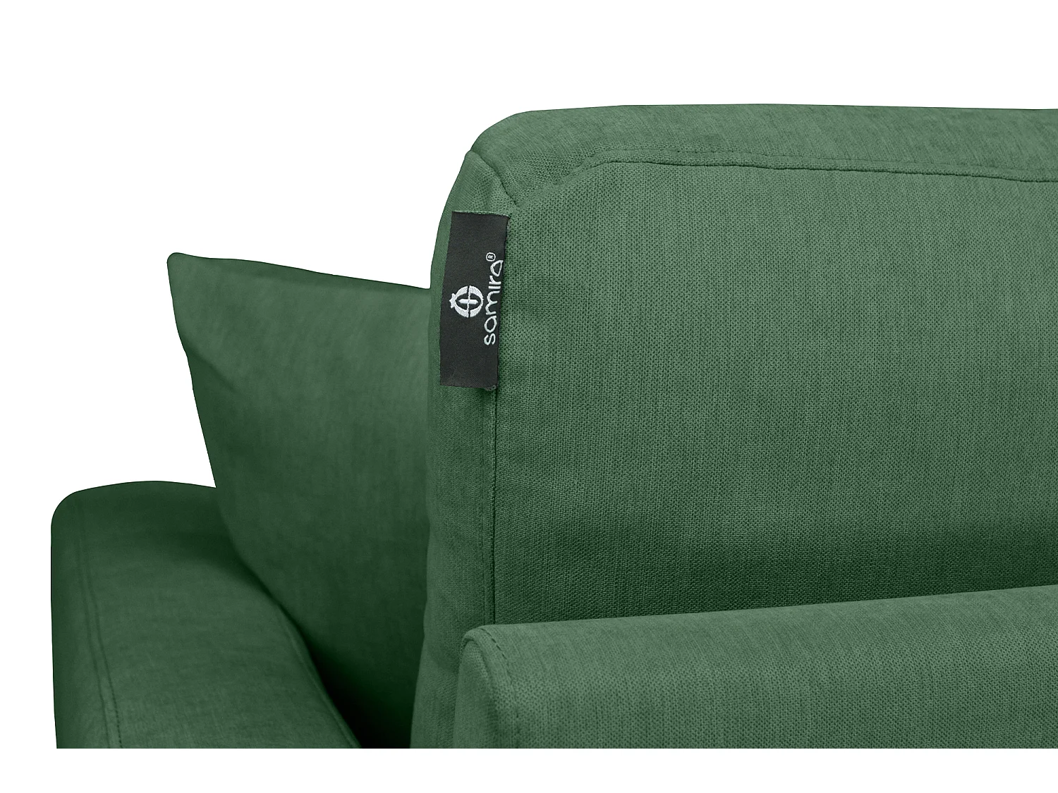 Divano 3 posti in tessuto vellutato verde abete piedi in legno - Chloe