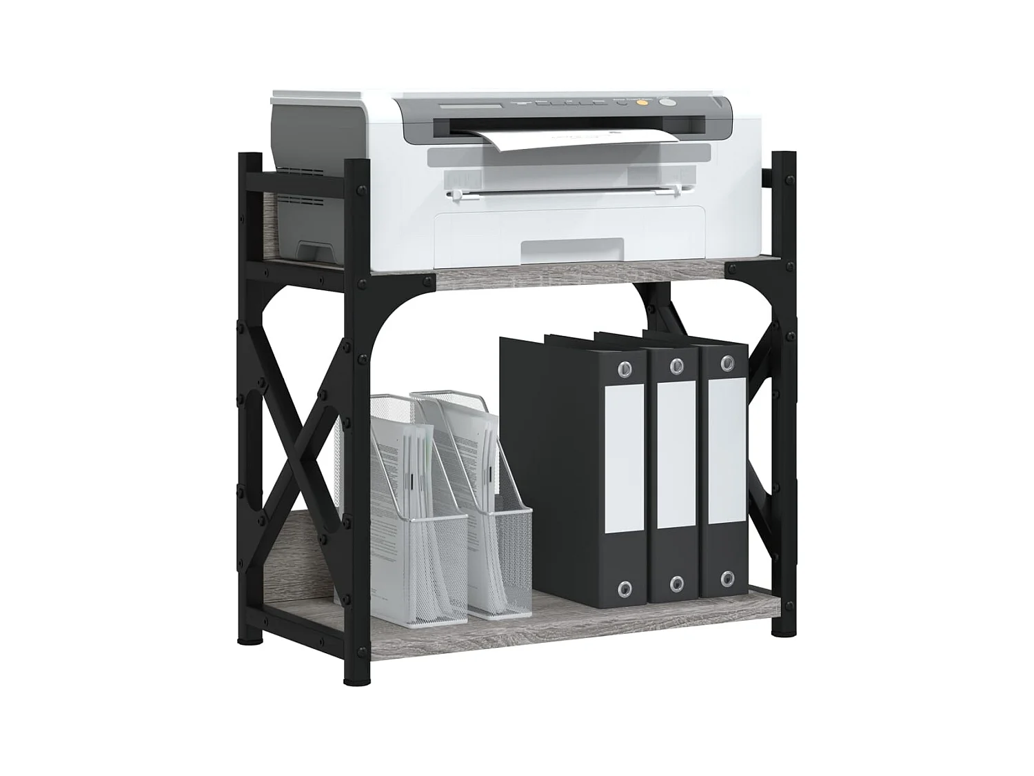 Prolenta Premium -  Support d'imprimante à 2 niveaux Sonoma gris 40x20x40 cm