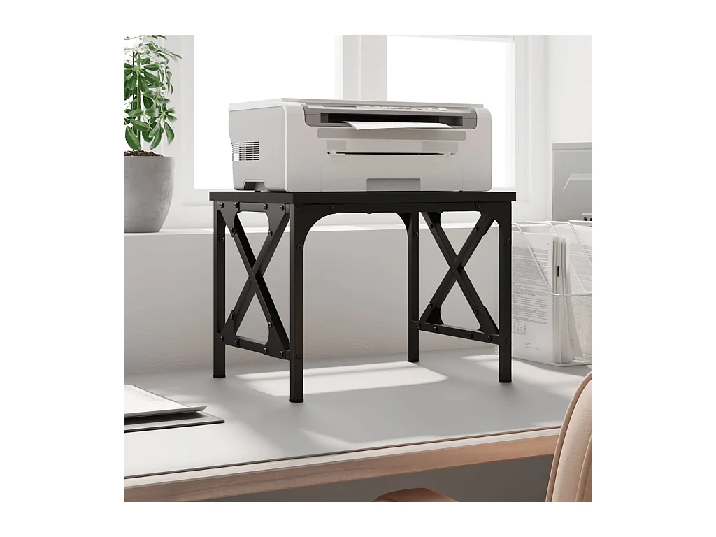 Prolenta Premium -  Support d'imprimante noir 40x30x31 cm bois d'ingénierie