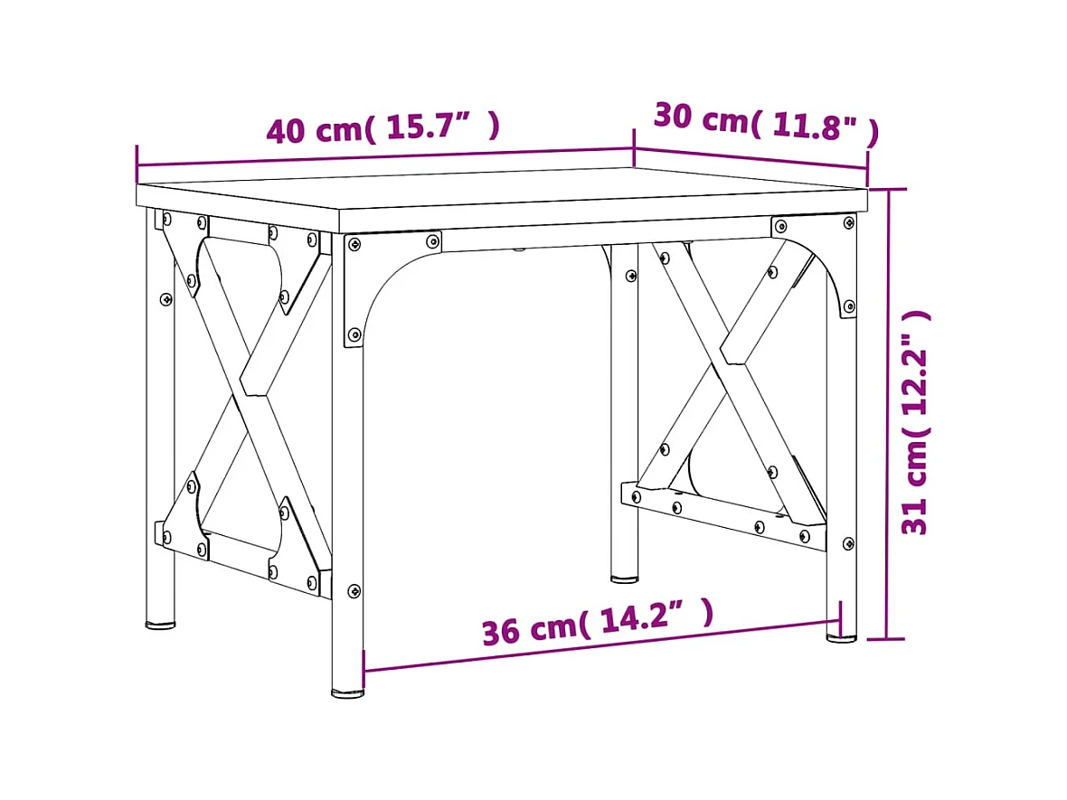 Prolenta Premium -  Support d'imprimante noir 40x30x31 cm bois d'ingénierie
