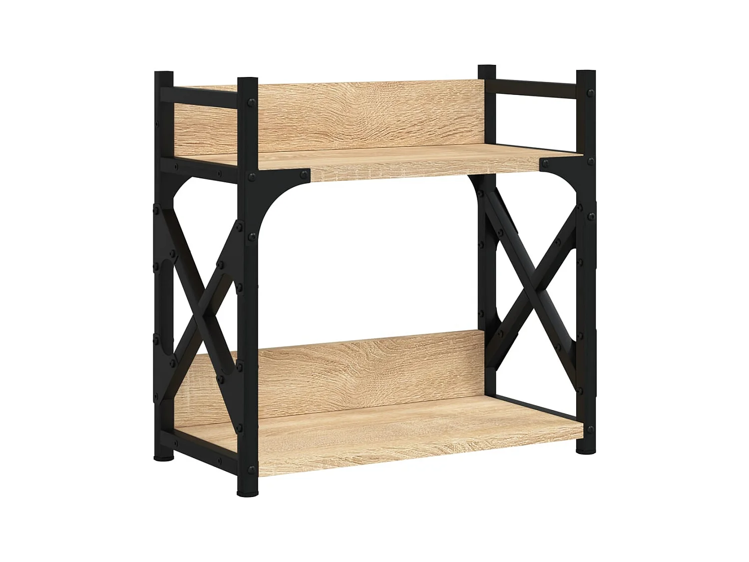 Prolenta Premium -  Support d'imprimante à 2 niveaux chêne sonoma 40x20x40 cm