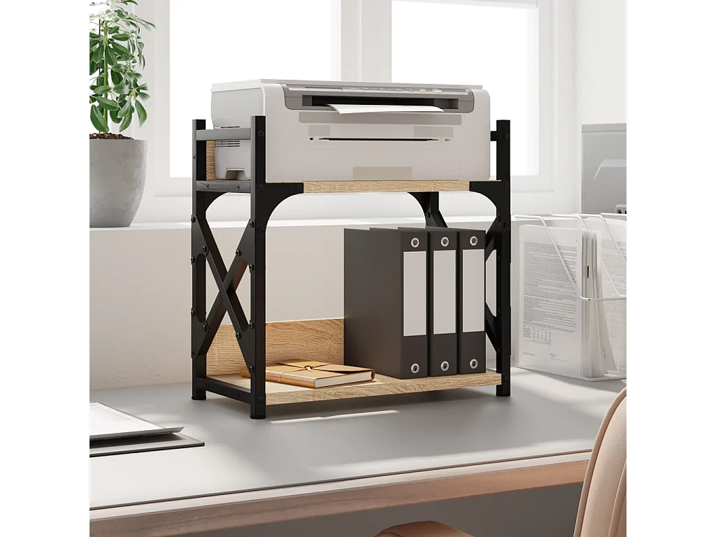 Prolenta Premium -  Printerstandaard 2-laags 40x20x40 cm bewerkt hout sonoma eiken