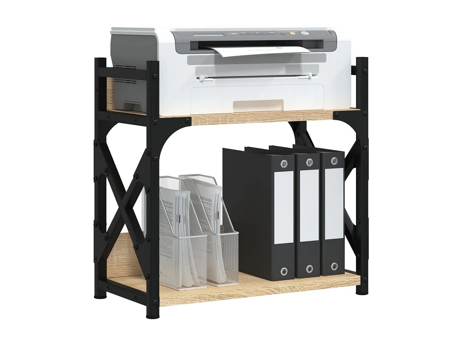 Prolenta Premium -  Printerstandaard 2-laags 40x20x40 cm bewerkt hout sonoma eiken