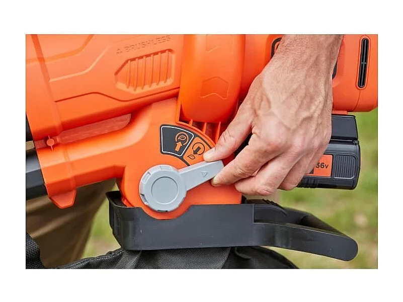 Aspirateur-souffleur-broyeur BLACK+DECKER 36V - Avec batterie et chargeur - Sac 45L