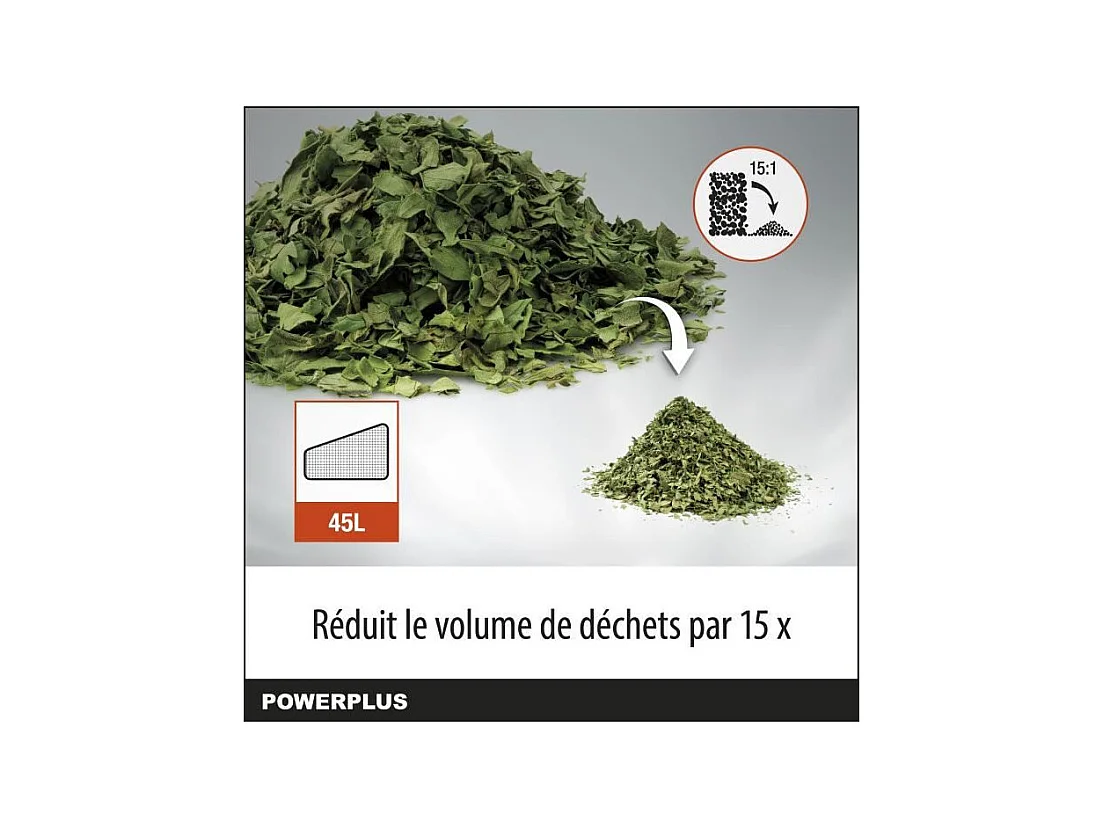 Aspirateur souffleur broyeur a batterie 40V POWDPG75270 - moteur brushless - Livré sans batterie ni chargeur