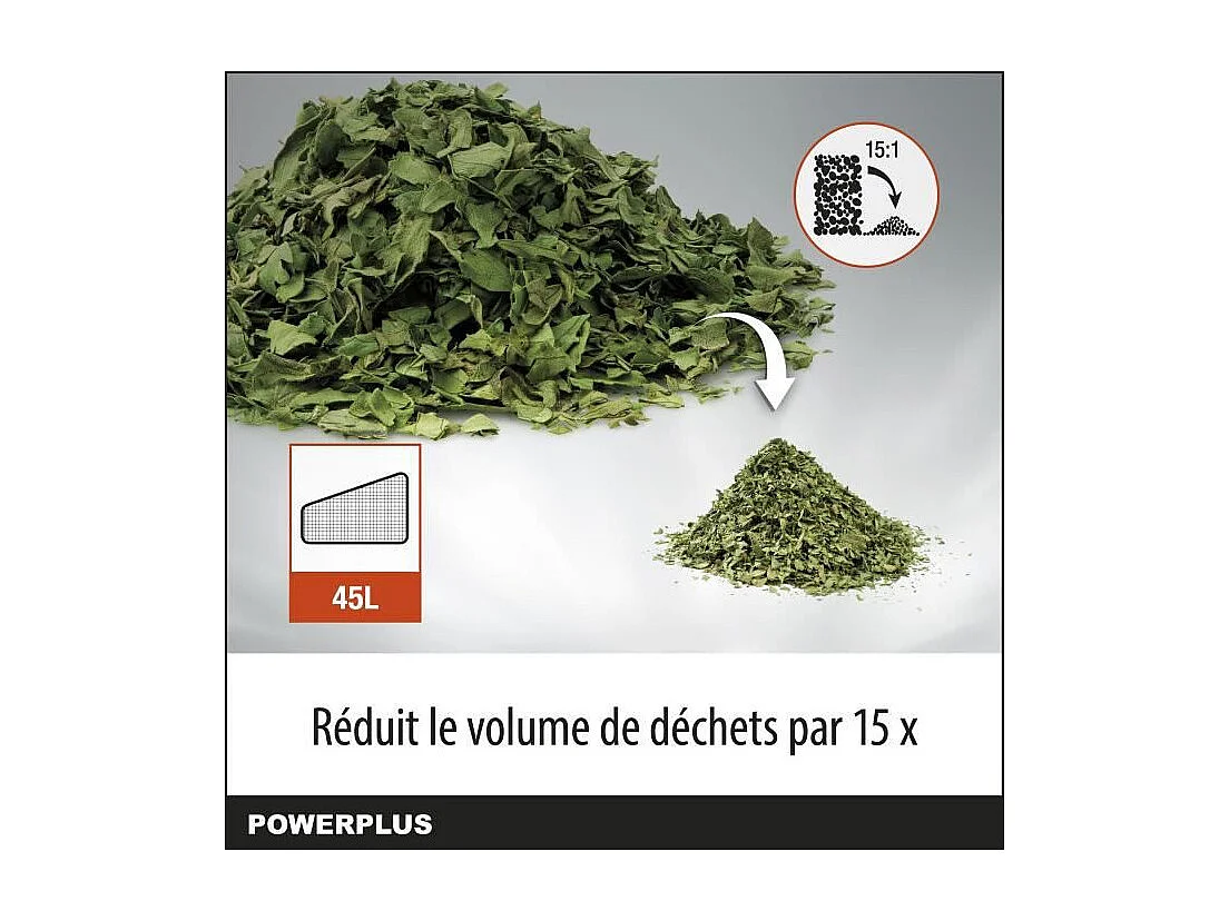 Aspirateur souffleur broyeur a batterie 40V POWDPG75270 - moteur brushless - Livré sans batterie ni chargeur