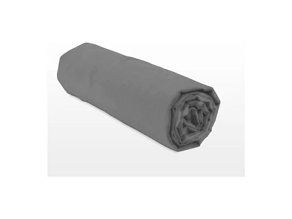 Drap Housse Uni 100% Coton Gris Foncé 140x190 cm - Bonnet 25cm