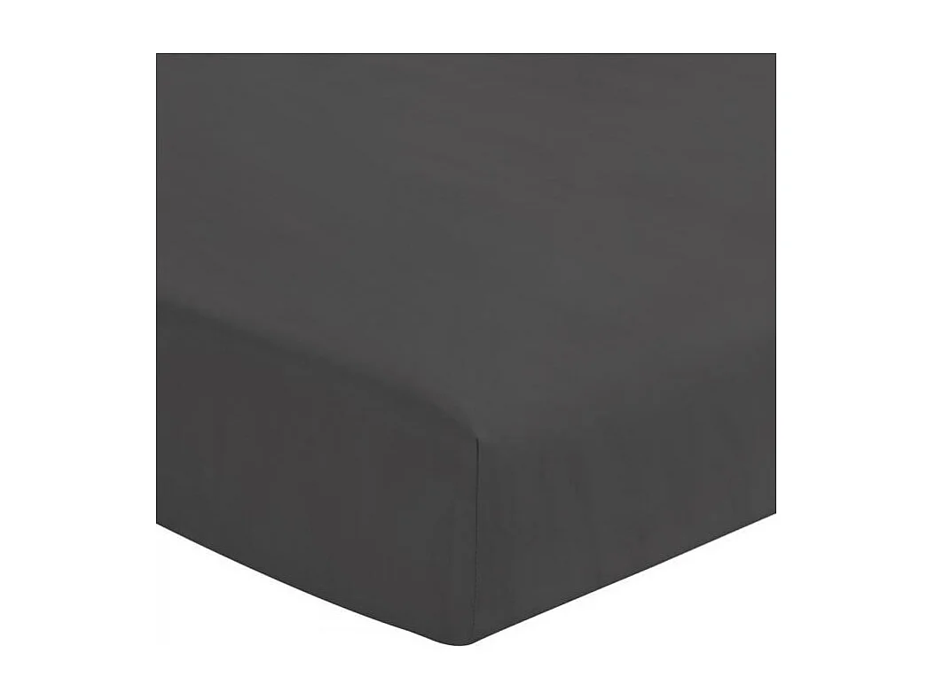 Spannbettlaken Uni 100% Baumwolle Dunkelgrau 140x190 cm - Steghöhe 25cm