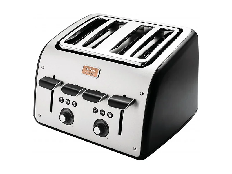 Tefal TT 770811 Roestvrijstalen Broodrooster met Annulerings-, Ontdooi- en Opwarmfuncties - 4 Extra Brede Sleuven