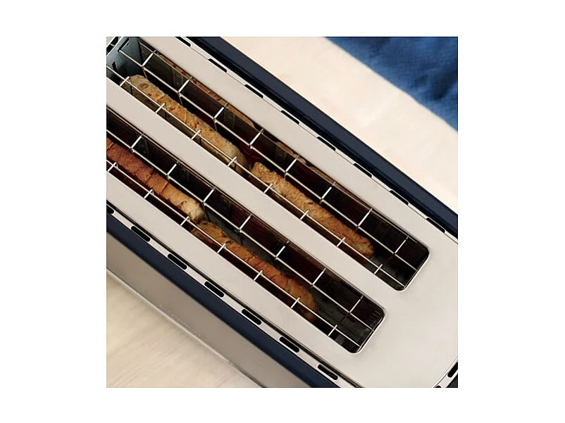 GRILLE PAIN 1550W 2 TRANCHES RAMASSE MIETTE 6TH° DESIGN NEW MOOM BLEU N TERRAILLON - 15438