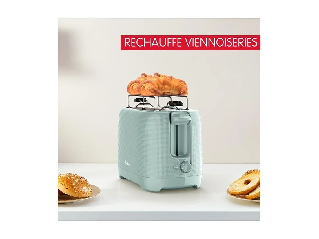 MOULINEX Grille-pain 2 fentes, 7 niveaux de dorage, Réchauffe viennoiseries, Fentes larges, Poignée surélévation, Morning LT