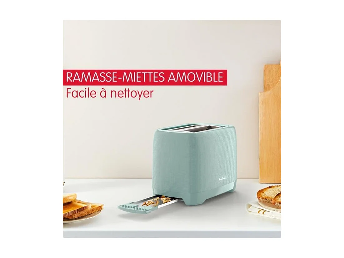 MOULINEX Grille-pain 2 fentes, 7 niveaux de dorage, Réchauffe viennoiseries, Fentes larges, Poignée surélévation, Morning LT
