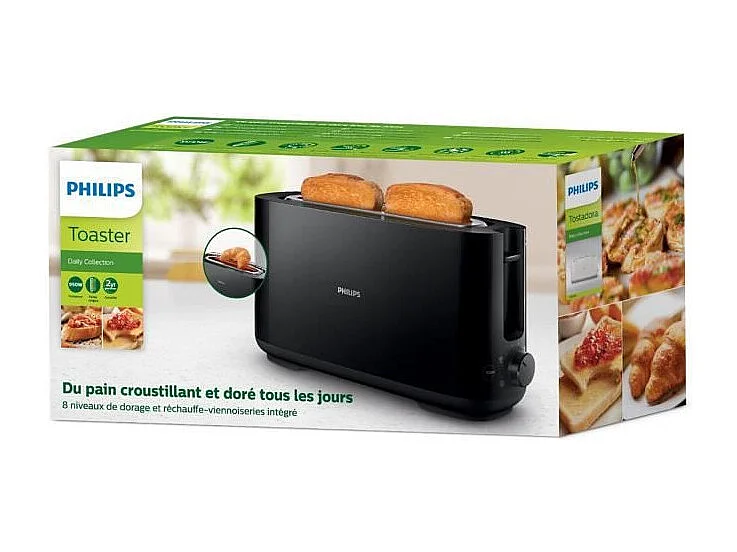 Philips Grille-pain 1 longue fente 1030w noir - hd2590/90