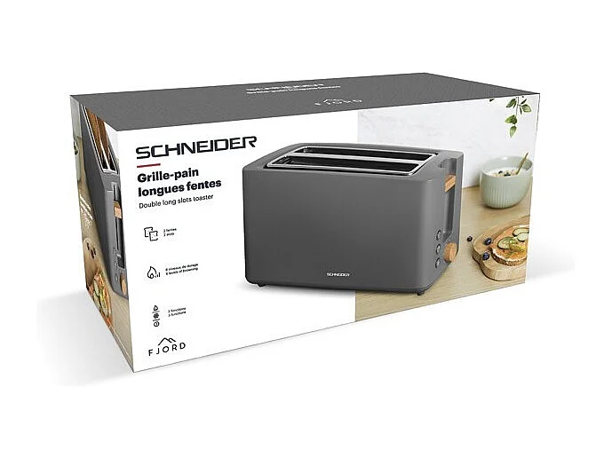 Schneider Grille-pains 2 fentes 1550w gris - SCTON2LG