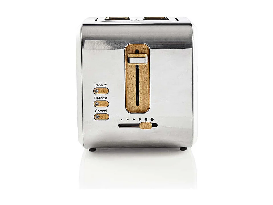 Grille-Pain, 2 Fentes Larges, Doux au Toucher, Blanc