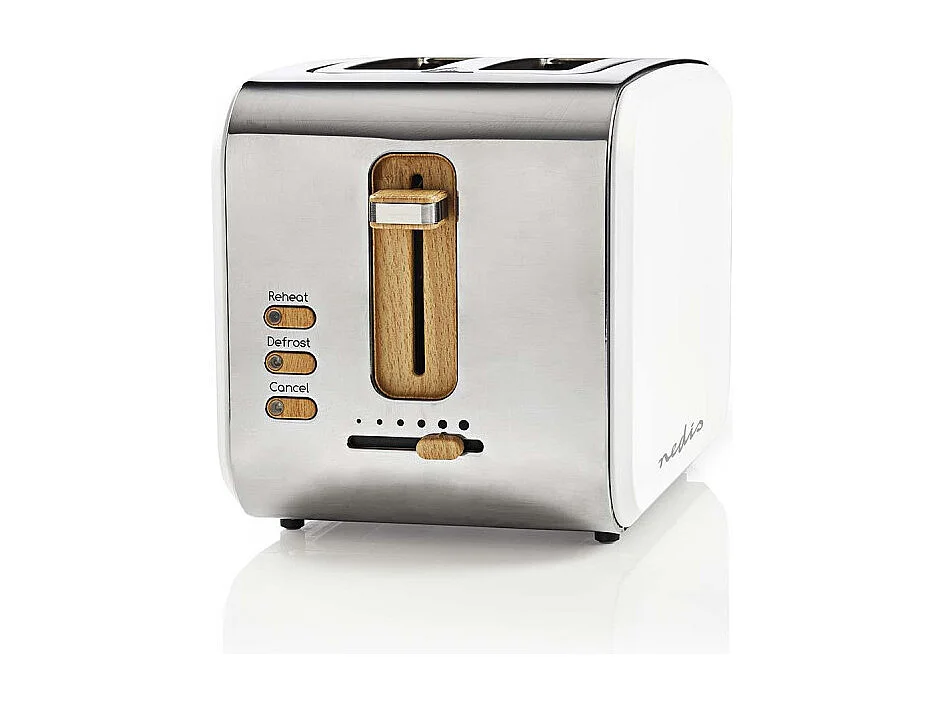 Grille-Pain, 2 Fentes Larges, Doux au Toucher, Blanc