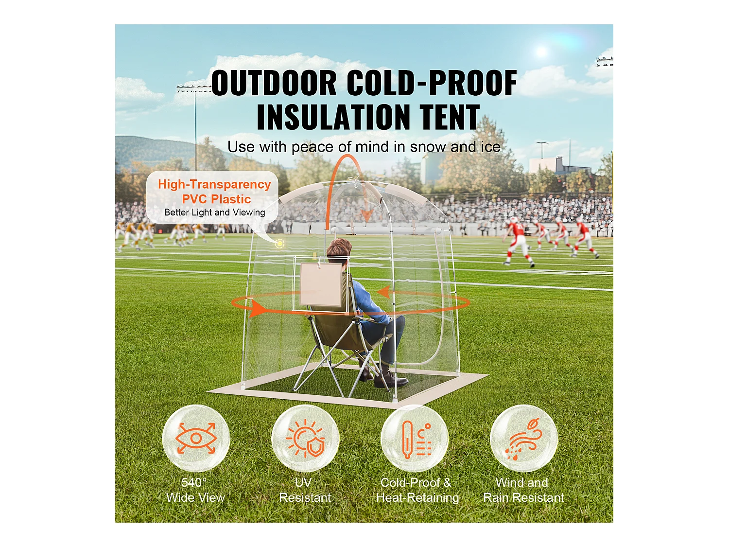 Tente de Sport SucceBuy Abri Instantané Résistant aux Intempéries Bulle Transparente 1 Personne, Idéal pour Camping et Randonnée en Plein Air