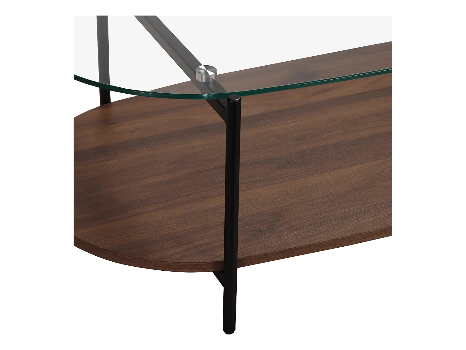 Table basse moderne ovale L 120 cm en verre transparent